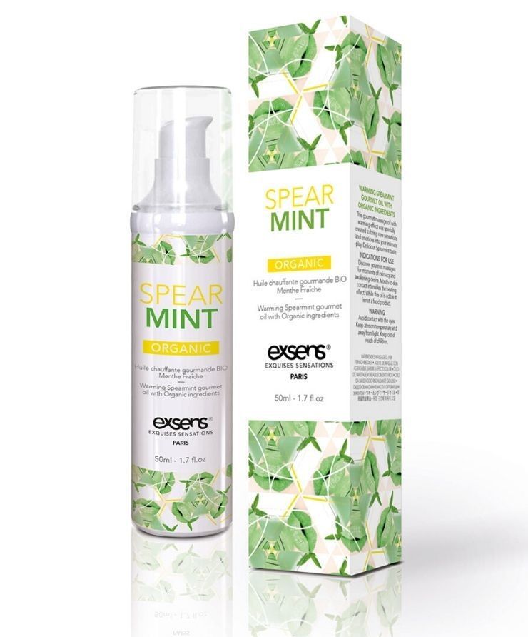 разогревающее массажное масло gourmet spearmint organic с органическими ингредиентами - 50 мл. от магазина «Зона Белья»