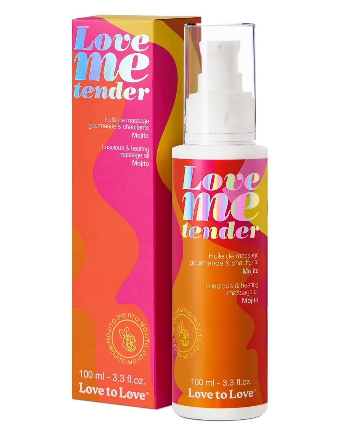 съедобное согревающее массажное масло love me tender mojito с ароматом мохито - 100 мл. от магазина «Зона Белья»