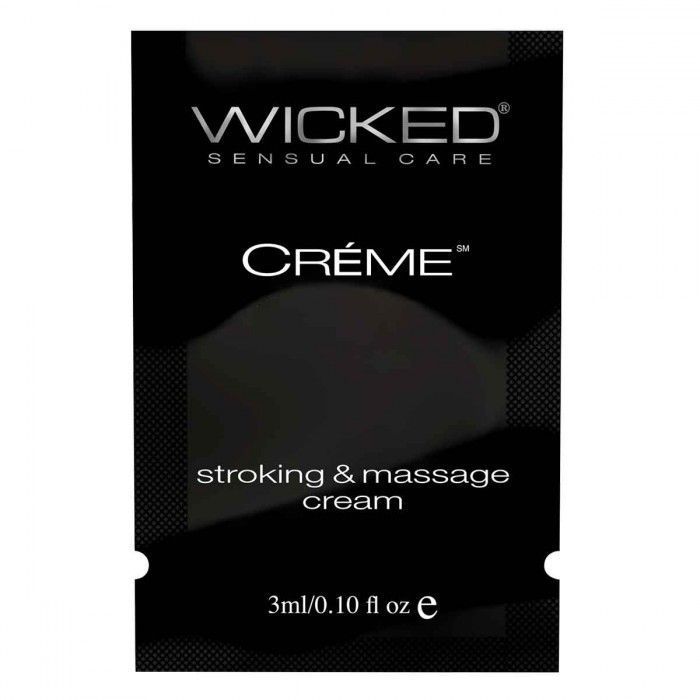 крем для массажа и мастурбации wicked stroking and massage creme - 3 мл. от магазина «Зона Белья»