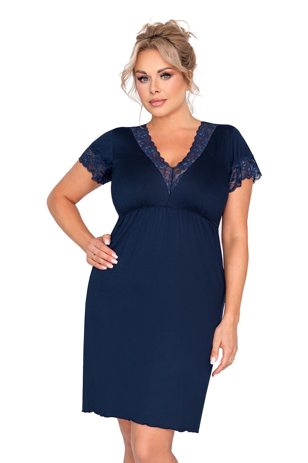 сорочка mariza plus nightdress dark blue от магазина «Зона Белья»