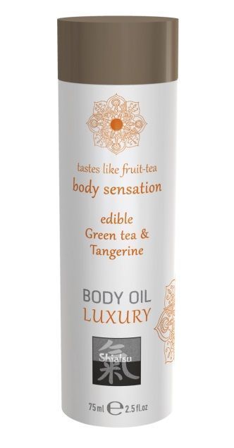 съедобное массажное масло с ароматом зеленого чая и мандарина - 75 мл. от магазина «Зона Белья»