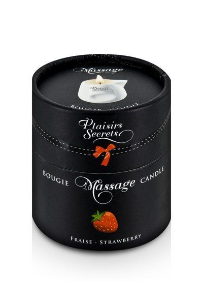 массажная свеча с ароматом клубники bougie de massage gourmande fraise - 80 мл. от магазина «Зона Белья»