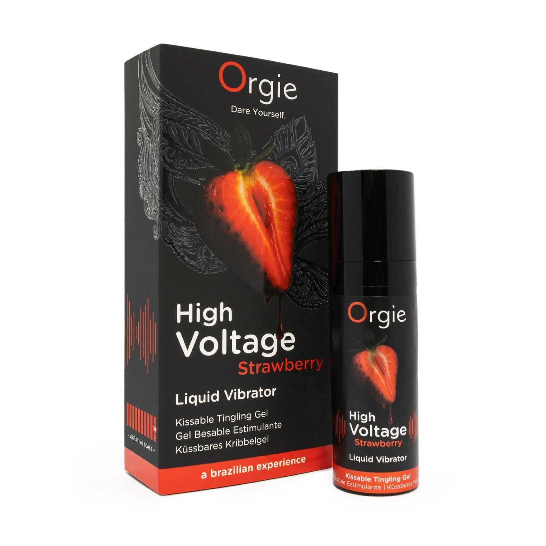 жидкий вибратор orgie high voltage strawberry - 15 мл. от магазина «Зона Белья»