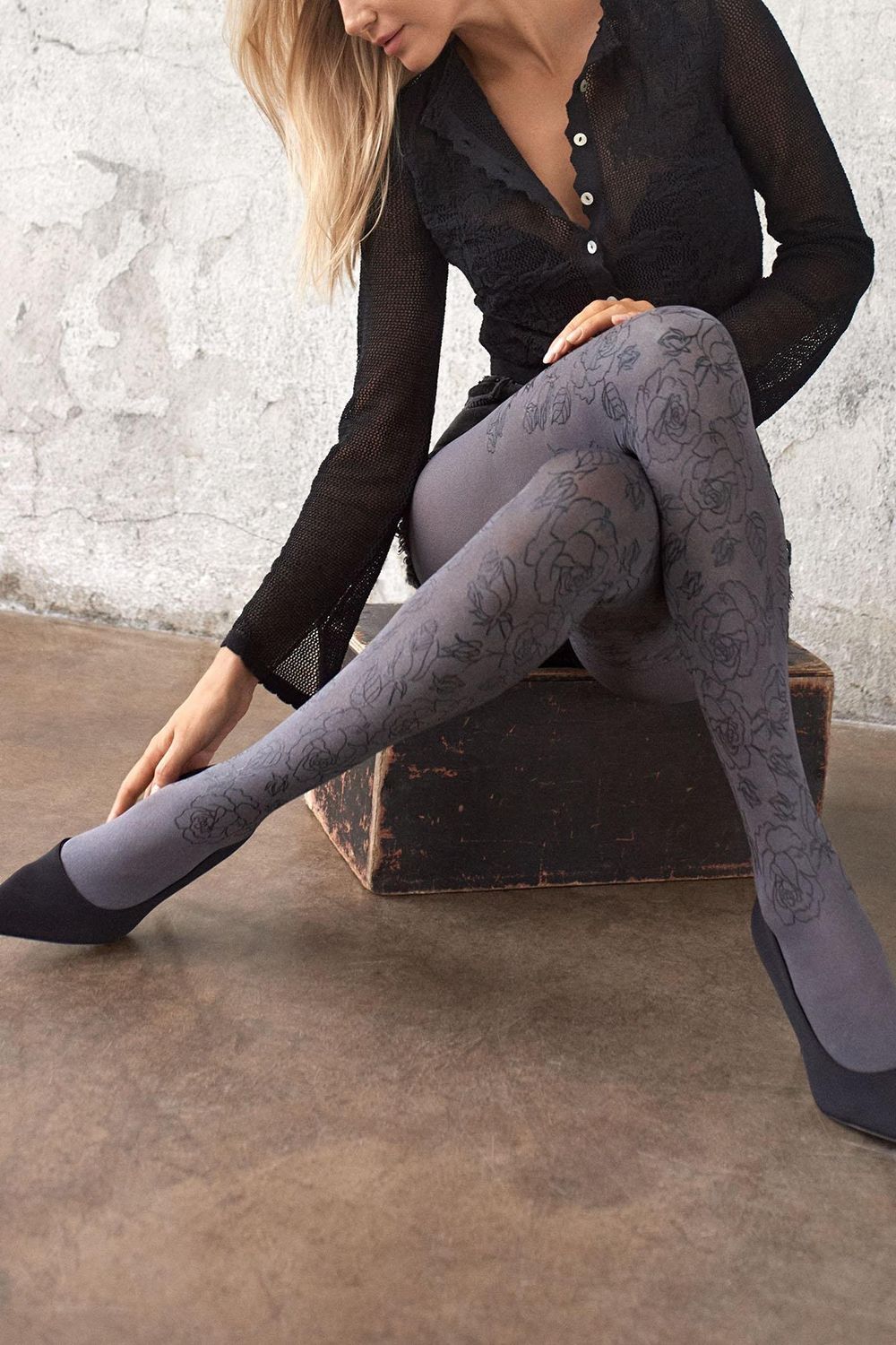 Колготки Grace B04 Melange-Black