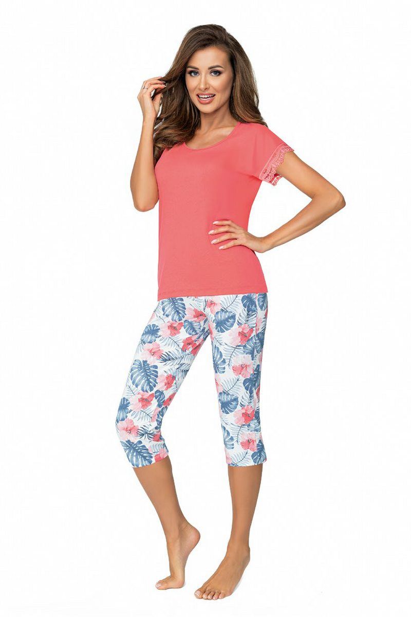 mila coral 3/4 пижама женская со штанами от магазина «Зона Белья»