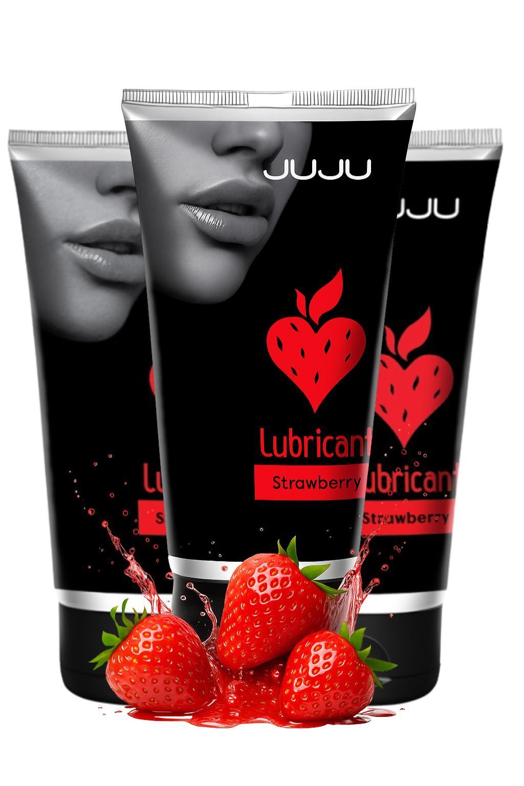 набор из 3 съедобных лубрикантов juju со вкусом клубники от магазина «Зона Белья»