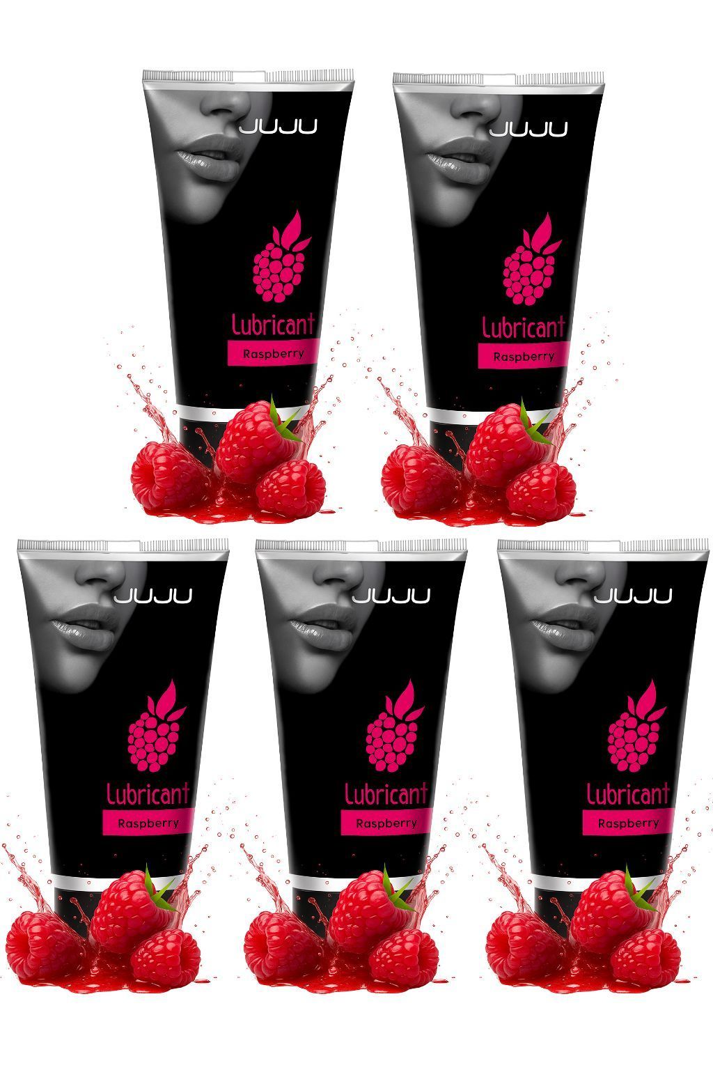 набор из 5 съедобных лубрикантов juju со вкусом малины от магазина «Зона Белья»