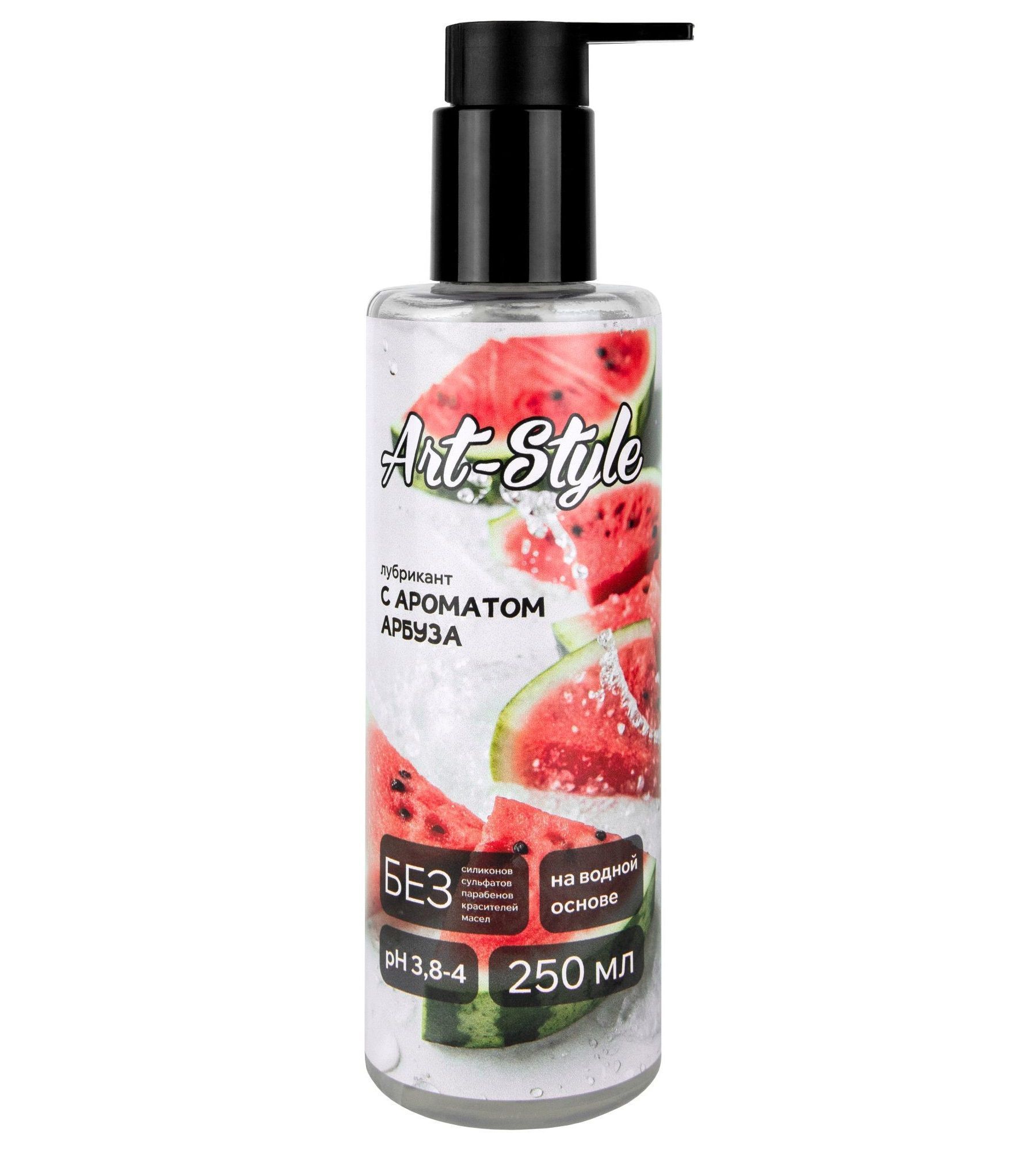 лубрикант на водной основе art-style с ароматом арбуза - 250 мл. от магазина «Зона Белья»