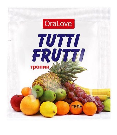 саше гель-смазки tutti-frutti со вкусом тропических фруктов - 4 гр. от магазина «Зона Белья»