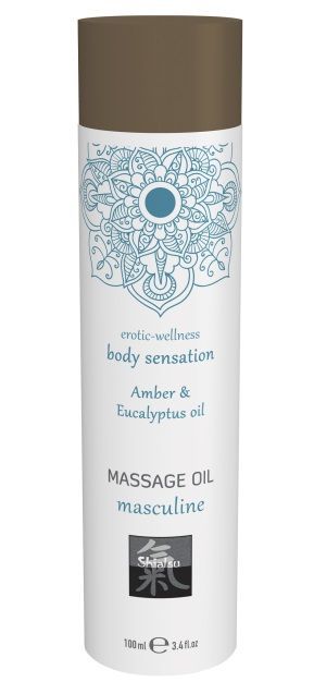 массажное масло с ароматом амбры с добавлением эвкалиптового масла - 100 мл. от магазина «Зона Белья»