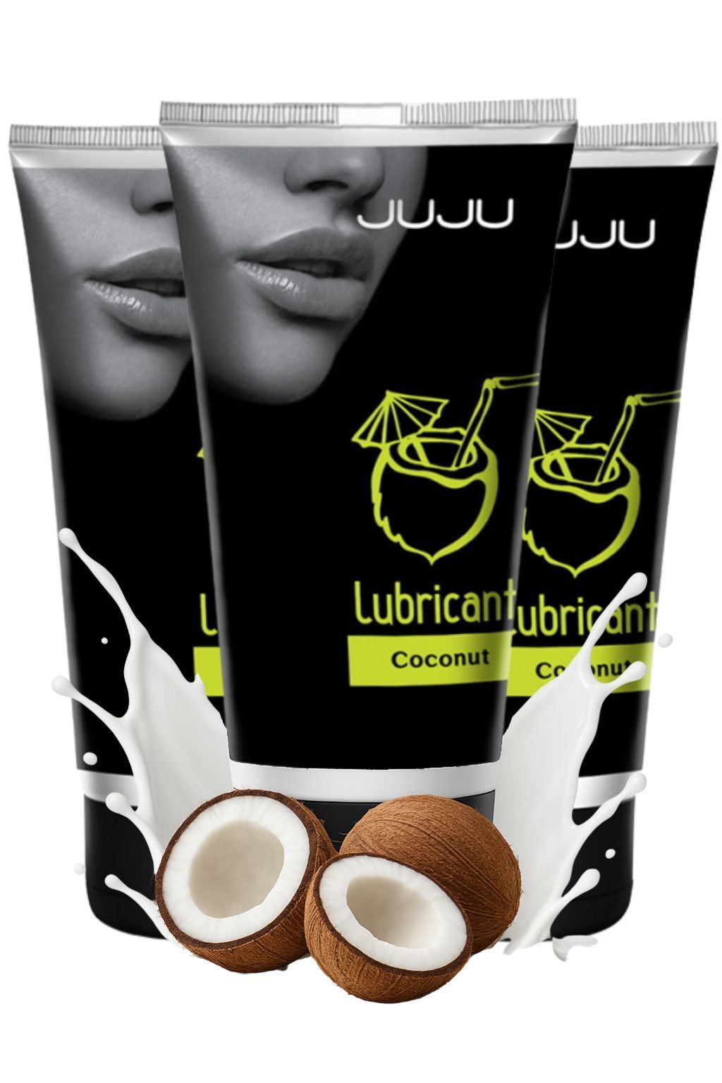 набор из 3 съедобных лубрикантов juju со вкусом кокоса от магазина «Зона Белья»