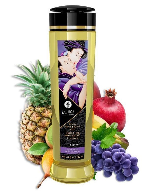 массажное масло libido exotic fruits с ароматом экзотических фруктов - 240 мл. от магазина «Зона Белья»