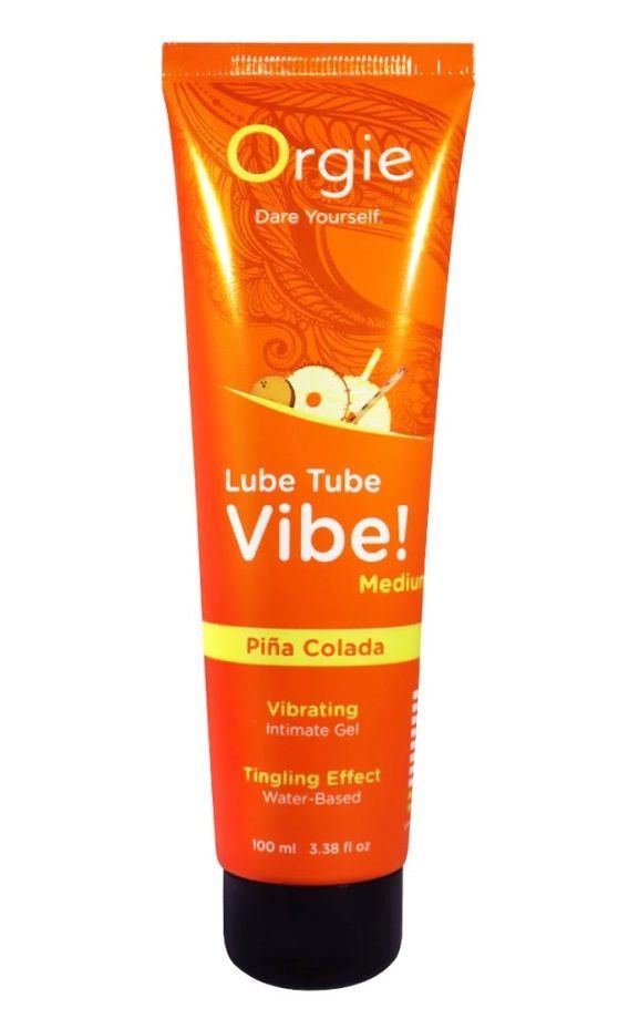 гель с эффектом вибрации lube tube vibe medium pina colada - 100 мл. от магазина «Зона Белья»