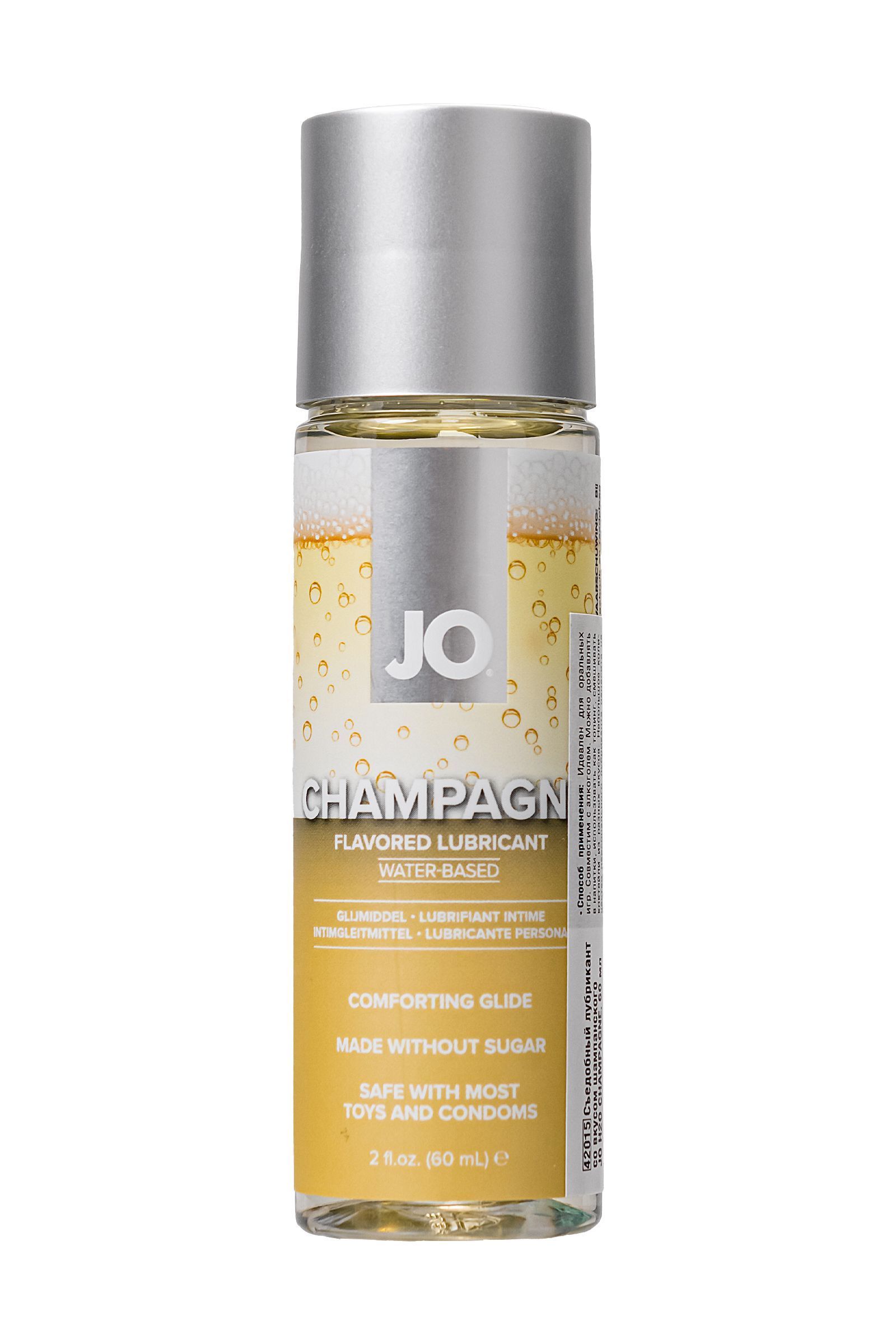 лубрикант на водной основе jo h2o champagne flavored lubricant с ароматом шампанского - 60 мл. от магазина «Зона Белья»
