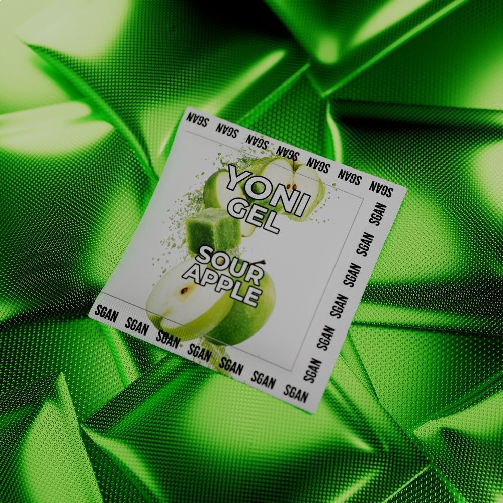 саше лубриканта для орального секса sgan со вкусом кислого яблока - 5 мл. от магазина «Зона Белья»