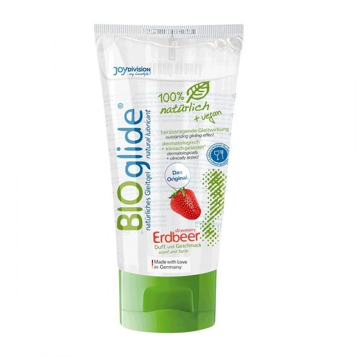 гель-смазка на водной основе с ароматом клубники bioglide - 80 мл. от магазина «Зона Белья»