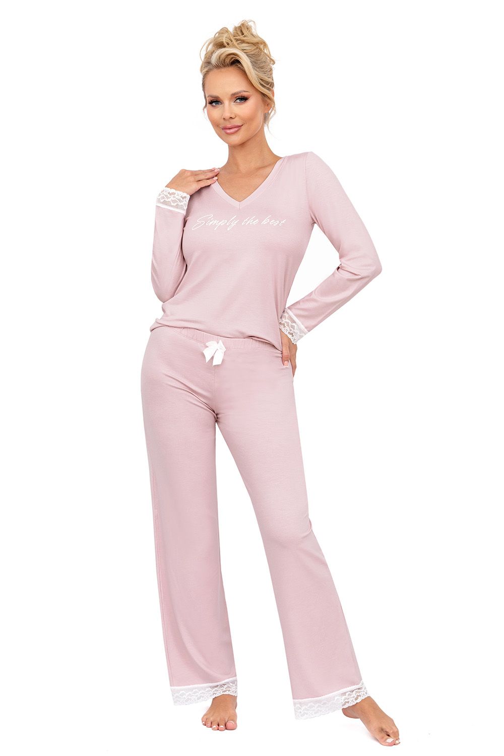 пижама simply long pyjamas powder pink от магазина «Зона Белья»