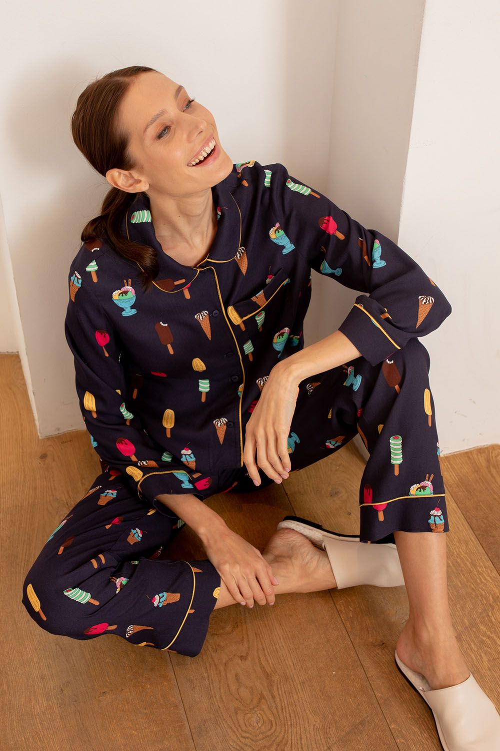 рубашка 56419 темно-синий мороженое от магазина «Зона Белья»