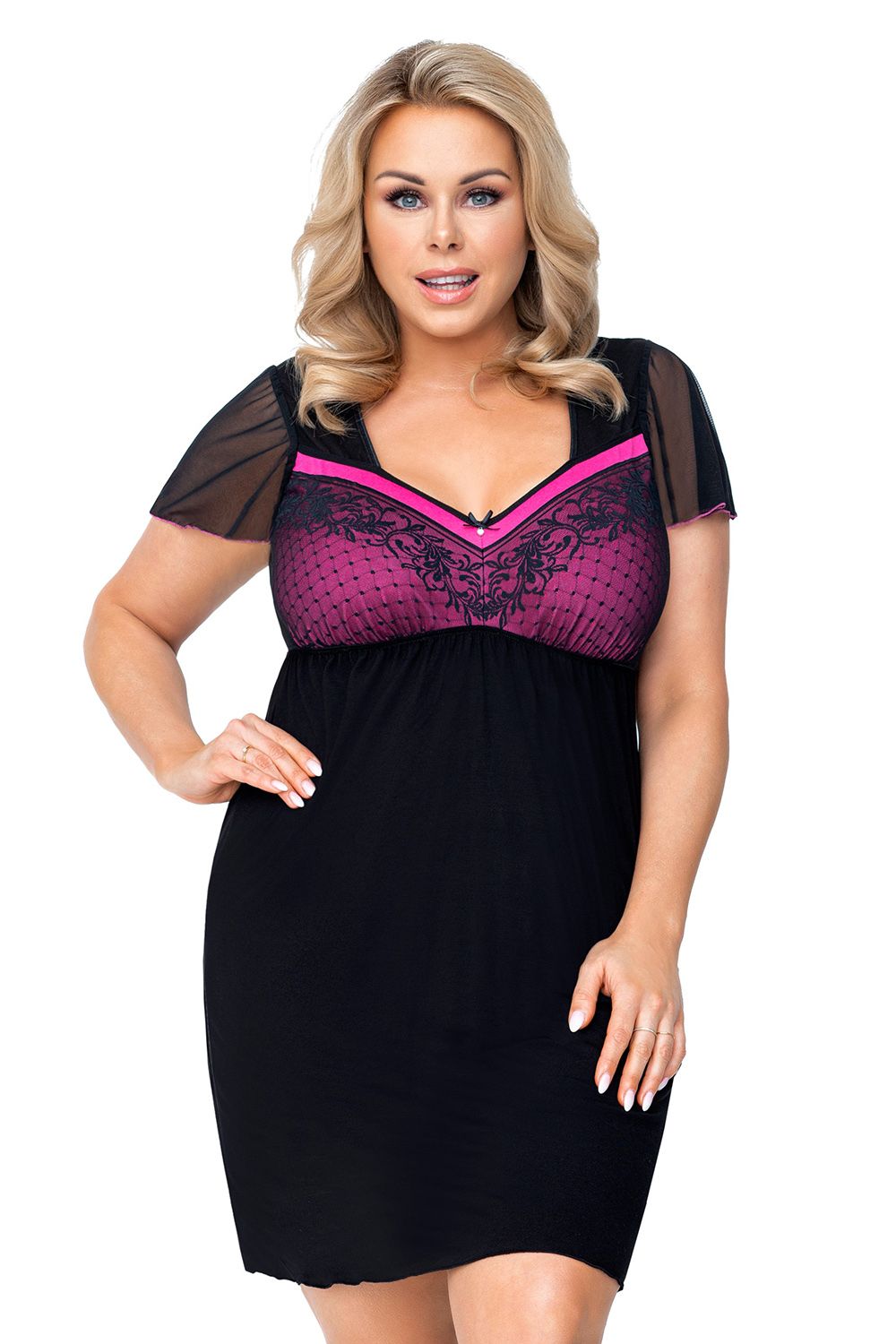 сорочка zoya plus nightdress black от магазина «Зона Белья»