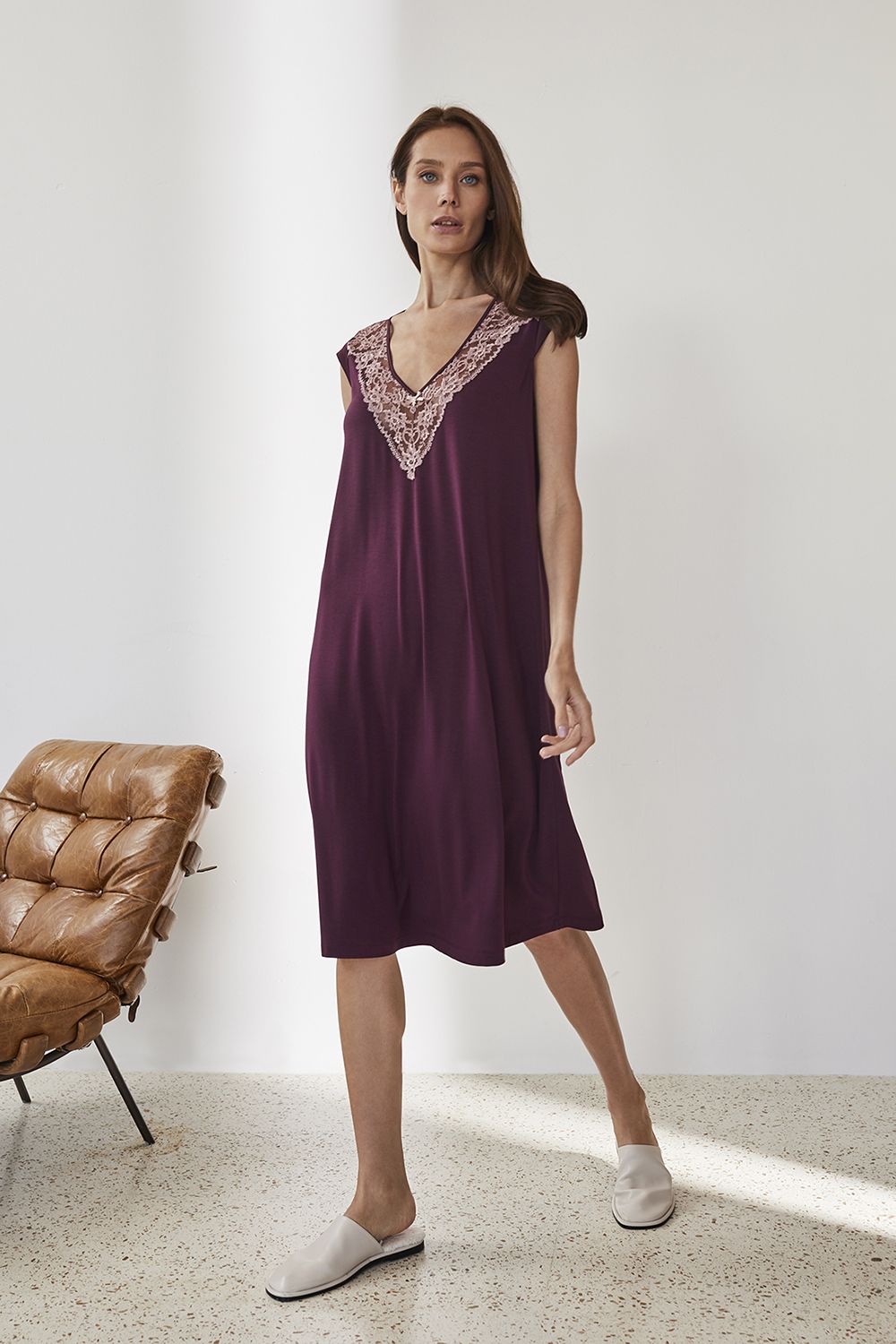 сорочка 51942-1 сливовый вино от магазина «Зона Белья»