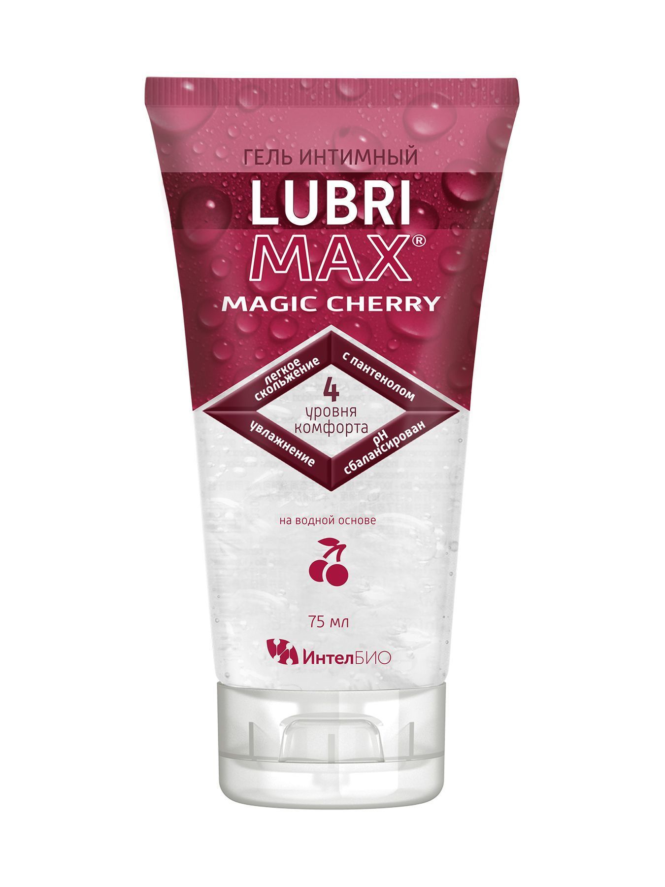 интимный гель-смазка на водной основе lubrimax magic cherry - 75 мл. от магазина «Зона Белья»