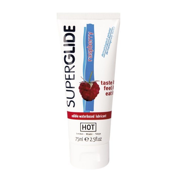 съедобный лубрикант на водной основе с ароматом малины - 75 мл. от магазина «Зона Белья»