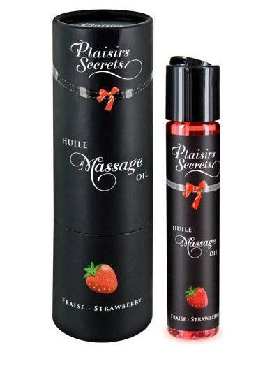 массажное масло с ароматом клубники huile de massage gourmande fraise des bois - 59 мл. от магазина «Зона Белья»