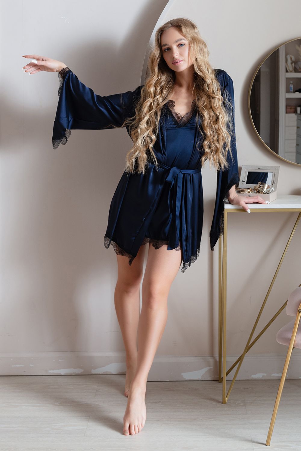 халат тёмно-синий 7206 от магазина «Зона Белья»