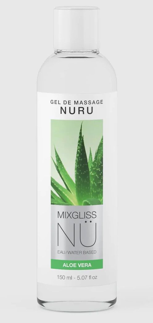 массажный гель на водной основе mixgliss nu aloe vera - 150 мл. от магазина «Зона Белья»