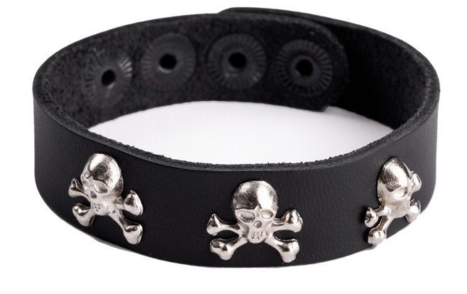 Кожаный браслет "Веселый Роджер"