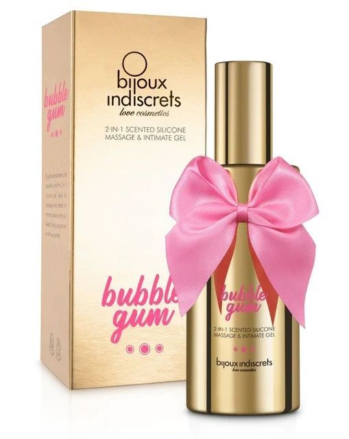 гель с ароматом жвачки bubblegum 2-in-1 scented silicone massage and intimate gel - 100 мл. от магазина «Зона Белья»