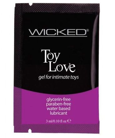 лубрикант на водной основе для использования с игрушками wicked toy love - 3 мл. от магазина «Зона Белья»