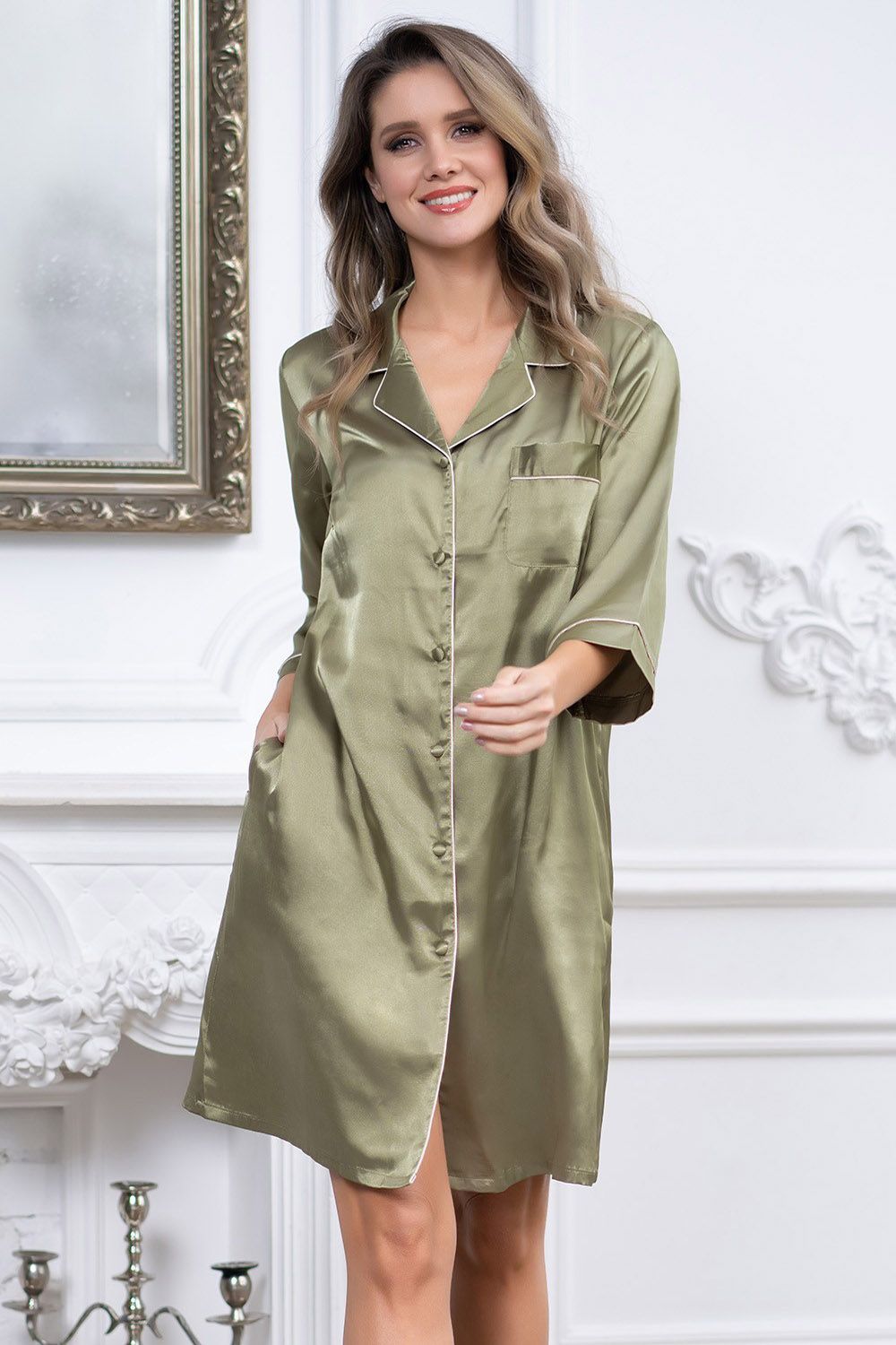 рубашка julia 8737 оливковый от магазина «Зона Белья»