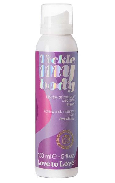 массажная хрустящая пенка tickle my body strawberry с ароматом клубники - 150 мл. от магазина «Зона Белья»