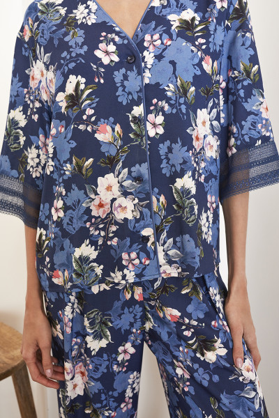 рубашка 56414 синий цветы от магазина «Зона Белья»