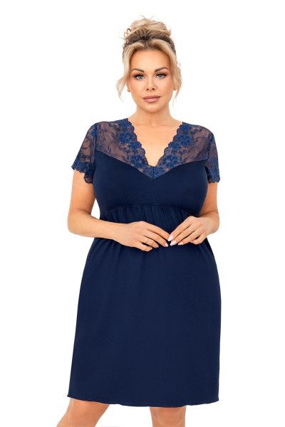 сорочка livia nightdress plus dark blue от магазина «Зона Белья»