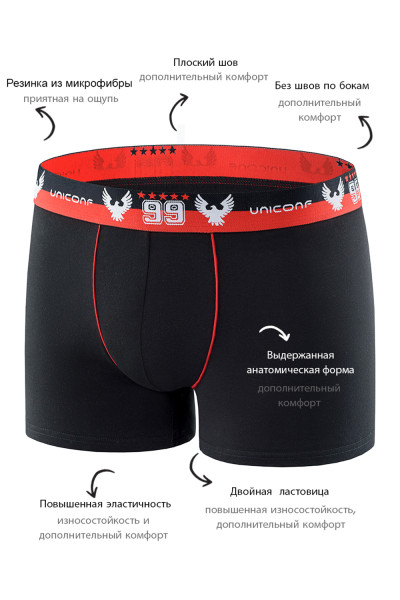 мужские трусы bb12 черный от магазина «Зона Белья»