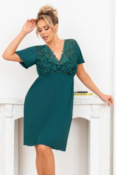 сорочка melania nightdress plus green от магазина «Зона Белья»
