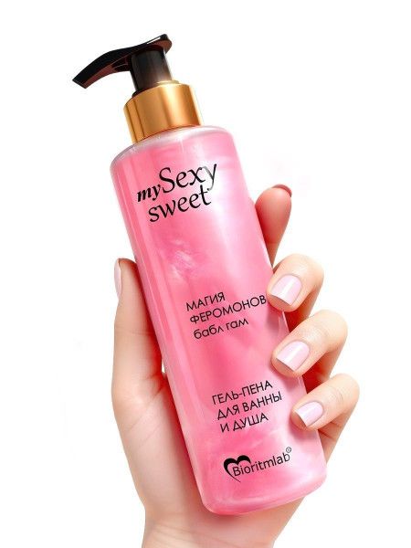 гель-пена для ванны и душа sexy sweet с феромонами и ароматом бабл-гам - 200 мл. от магазина «Зона Белья»