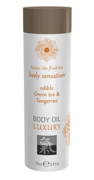 съедобное массажное масло с ароматом зеленого чая и мандарина - 75 мл. от магазина «Зона Белья»