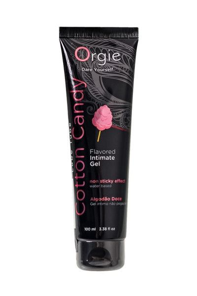 интимный гель на водной осное lube tube cotton candy со вкусом сахарной ваты - 100 мл. от магазина «Зона Белья»