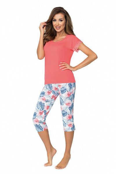 mila coral 3/4 пижама женская со штанами от магазина «Зона Белья»
