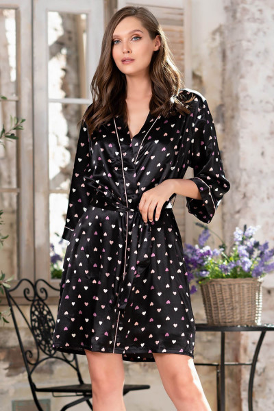 халат julia hearts 7073 черный от магазина «Зона Белья»
