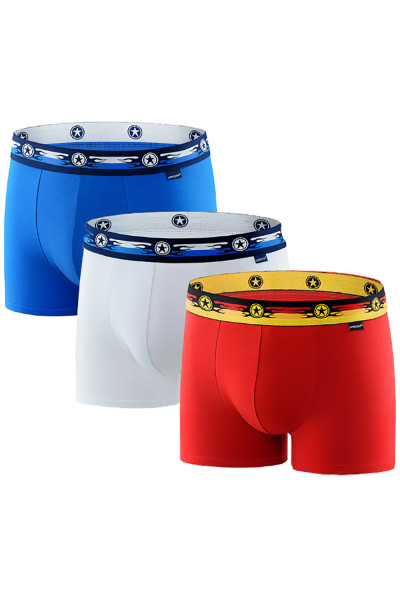 мужские трусы bb33 белый-голубой-красный от магазина «Зона Белья»