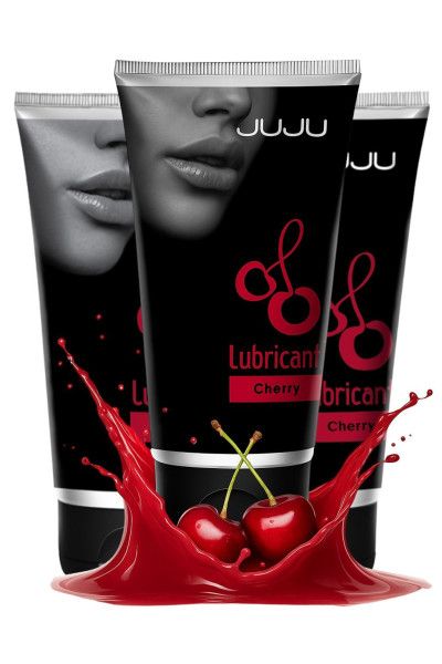 набор из 3 съедобных лубрикантов juju со вкусом вишни от магазина «Зона Белья»