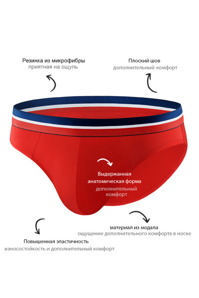 мужские трусы pbm60 красный от магазина «Зона Белья»