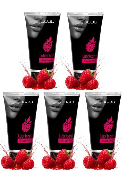 набор из 5 съедобных лубрикантов juju со вкусом малины от магазина «Зона Белья»