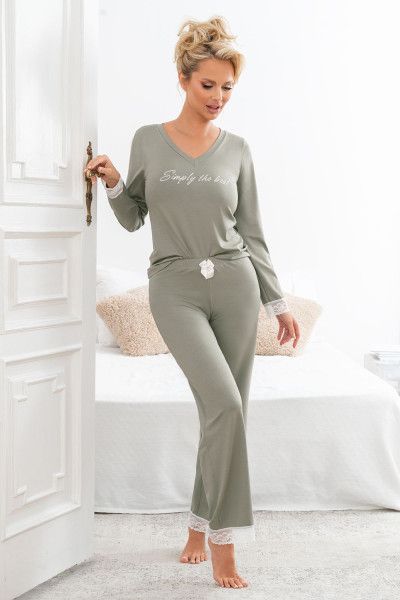 пижама simply long pyjamas olive от магазина «Зона Белья»