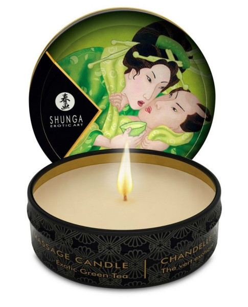 массажная свеча exotic green tea с ароматом зелёного чая - 30 мл. от магазина «Зона Белья»
