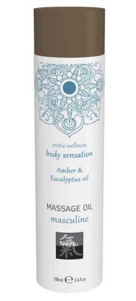 массажное масло с ароматом амбры с добавлением эвкалиптового масла - 100 мл. от магазина «Зона Белья»